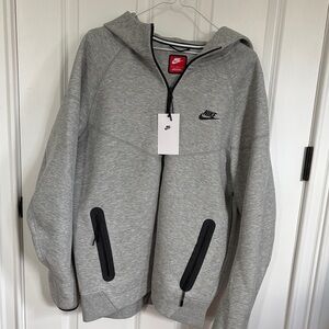 Nwt Nike Gray Hooded Zip Jacket with Black Trim